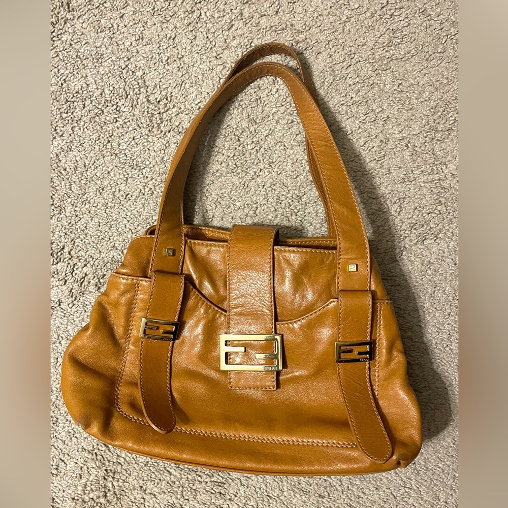 Fendi Tan Leather Mamma Baguette Bag